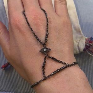 Kendra Scott Black Metal Hand Bracelet